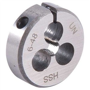 Brownells Round Wire Gauge Carbon Die 13/16 Diameter 6-48 Thread