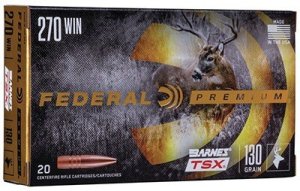 Federal Premium Ammunition P270L 270 Win 130gr Barnes TSX 20 Rounds