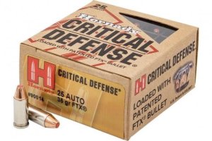 Hornady Critical Defense 25 Auto 35 Grain FTX 25 Rounds Box 90014