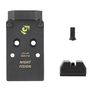 Night Fision Optic Plate + Backup Sight Combo Black Trijicon