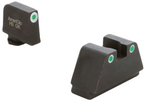 AmeriGlo GL330 Optic Sight Set Glock 2XL Tall Green Tritium White Outline