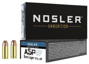 Nosler 51325 9mm Luger 147 Grain Jacketed Hollow Point 50 Rounds