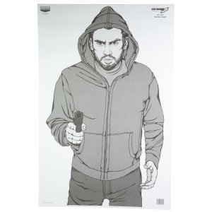 Birchwood Casey 37016 EZE-Scorer Bad Guy Silhouette Paper Target 23" x 35" 100 Per Pkg