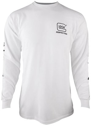 Glock AP96093 Perfection Long Sleeve Tee White Medium Pre-Shrunk Cotton