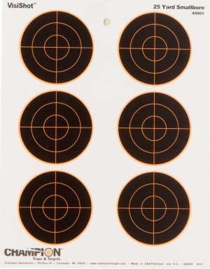 Champion VisiShot Targets 3 Bull's Eye Targets - 8.5 X 11 10/Pack