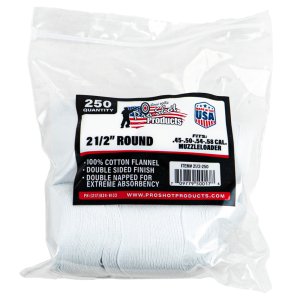 Pro-Shot 212250 Cleaning Patches .45 - .58 Cal 2.50" Round Cotton Flann...