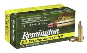 Remington Yellow Jacket 21074: 22 LR, 33gr TCHP, Brass Cased Rimfire Ammo, 50 Rounds, 1500fps Velocity