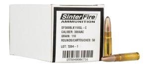 SINTERFIRE SF300BLK110GLC 300 BLK 110gr LF 50 Rounds