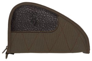 Browning Laredo Handgun Case Olive Brown Canvas Leather Trim