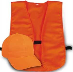 Outdoor Edge Vest & Cap Combo Blaze Orange Youth Hi-Vis