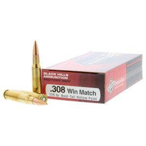 BLACK HILLS AMMUNITION 308 Win 175Gr Match Hollow Point Brass Ammunition | 20 Rounds
