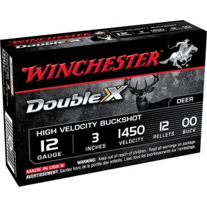 Winchester Double X SB12300 12 Gauge 3 in 00 Buck 12 Pellets 1450 fps
