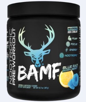 Bucked Up BAMF Pre-Workout Blue Raz-Berry Beret Stimulant Formula