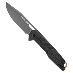 Real Avid AVRAV7 RAV-7 EDC 3.25" Drop Point Knife Black G10 Handle