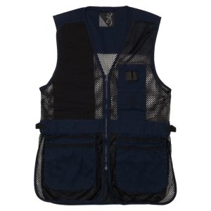 Browning Trapper Creek Vest 2XL - Navy Black, 4 Oz Cotton Twill, Polyester Mesh, Shooting Patch, Shell Pockets