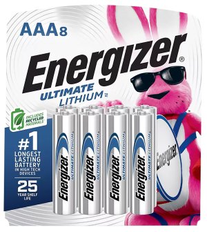 Energizer AAA Ultimate 1.5V Lithium Batteries 8-Pack L92SBP8