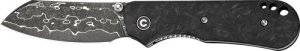 Civivi KNIFE CRABBY 2.7" SHREDDED CARBON FIBER DAMASCUS