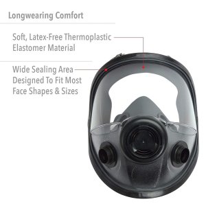 Honeywell 54001 Full Face Respirator Dual Cartridge Connectors M/L