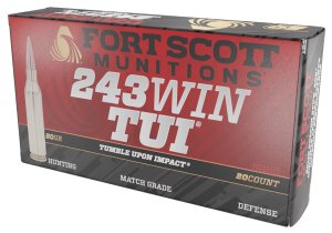 Fort Scott Munitions 243080SCV .243 Win 80gr Solid Copper TUI 20rd