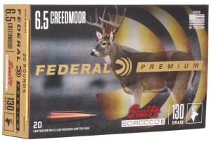 Federal P65CRDSS1 6.5 Creedmoor 130gr Swift Scirocco 20rd Rifle Ammo