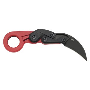 CRKT 4041R Provoke 2.47" Hawkbill Knife, Red Grivory, Stonewashed Blade