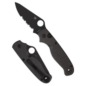 Spyderco ButtonUp 3.27 In Clip Point Carbon Fiber 7.5 In
