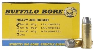 Buffalo Bore 13A20 480 Ruger 370gr Lead Flat Nose 20/Box