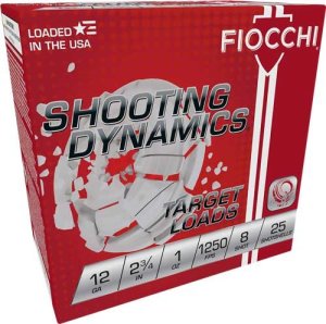 Fiocchi 12SD1X8 Shooting Dynamics 12ga 2-3/4" #8 1oz 1250FPS Ammo