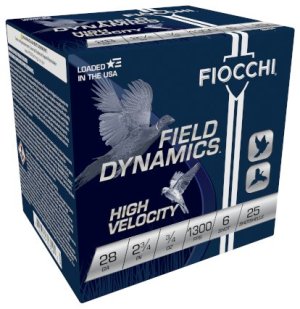 Fiocchi 28HV6 Field Dynamics 28 Gauge 2.75 In High Velocity