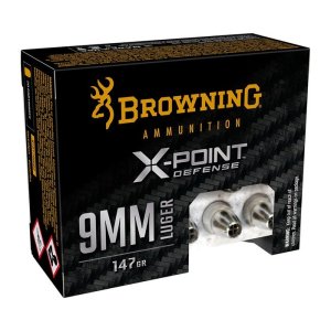Browning X-Point Defense 9mm Luger Ammo 20 Rounds 147 Grain JHP