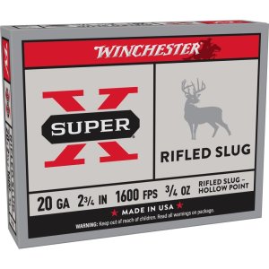 Winchester Ammo X20RSM5 Super X 20 Gauge 2.75" 3/4 oz 1600 fps Rifled Slug Shot 5 Bx/50 Cs