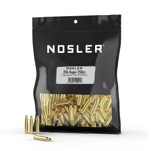 Nosler .204 Ruger Unprimed Brass 250 Count Bulk Raw Cases