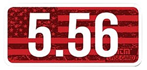MTM Ammo Caliber Labels - 5.56, 8 Pack, 2.25"x1.08", Red and White