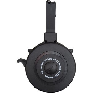 RWB AR15 Single Drum 50 Round Magazine Black Polymer AR50D