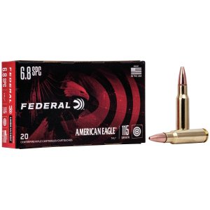 Federal AE68A American Eagle Target 6.8mm Rem SPC 115 gr Full Metal Jacket (FMJ) 20 Per Box/ 10 Cs