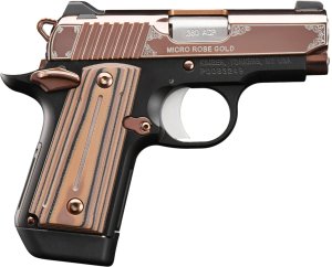 Kimber Micro Rose Gold 380 7RD: 1911-Style, 2.75" Two-Tone, Tritium Night Sights, Slim Black/Gold G-10 Grips