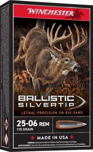 Winchester Ammo SBST2506 Ballistic Silvertip 25-06 Rem 115 gr Polymer Tip 20/10 Cs