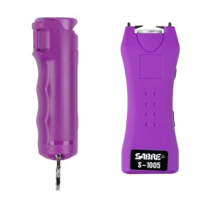 Sabre Stun Gun Pepper Spray Kit Purple Flashlight S5PR-F15PR