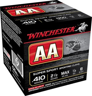 Winchester Ammo AASC418VP AA Sporting Clay 410 Gauge 2.50" 1/2 oz 8 Shot 100 Per Box/ 5 Cs