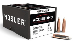 Nosler 54951 AccuBond Hunting 7mm .284 150 gr Spitzer Point 50 Per Box