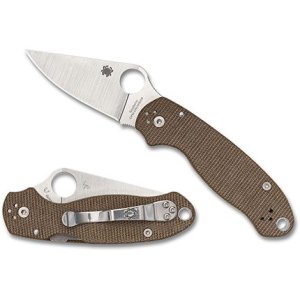 Spyderco C223MPCW Para 3 Brown Canvas Micarta CPM CRU-WEAR Knife