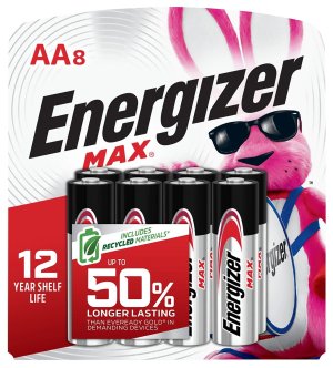 Energizer Holdings MAX AA Alkaline Batteries 8 Pack E91MP8