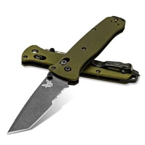 Benchmade 537SGY-1 Olive Aluminum Tanto Knife 3.38" M4 Axis Lock