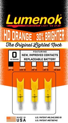 Lumenok ECC3 Lighted Nock XBow HD Orange Crescent Easton 3-Pack