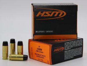 HSM Ammunition 10mm-17-N 10MM AUTO 240gr Hard Cast FN Subsonic