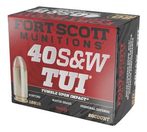 Fort Scott 400125SCV TUI 40S&W 125gr Solid Copper Ammo 20/Box