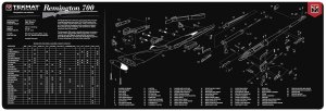 TekMat TEKR36REM700 Remington 700 Mat 12"x36" Black/White Rubber