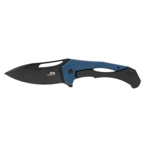 SOG Bulwark 3In Drop Point D2 Steel Blue Micarta PVD Finish