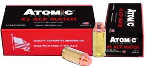 Atomic Ammunition 448 Match 45 ACP 185gr Semi Wadcutter 50 Rounds