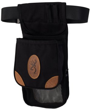 Browning Lona Canvas Shell Pouch Black/Brown Adjustable Belt
